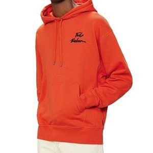 NWT Ted Baker London Men Branded Hoodie Orange Tavern Cotton Size XL $175 BB421